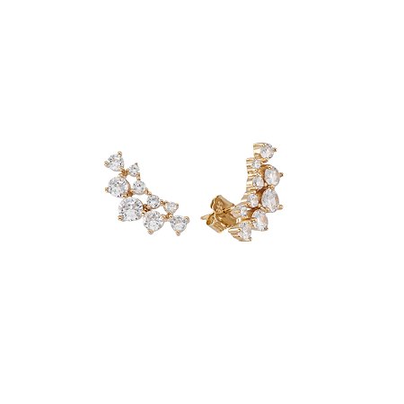 Brinco Earcuff Cravejado Ouro