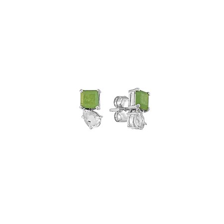 Brinco Jade e Cristal