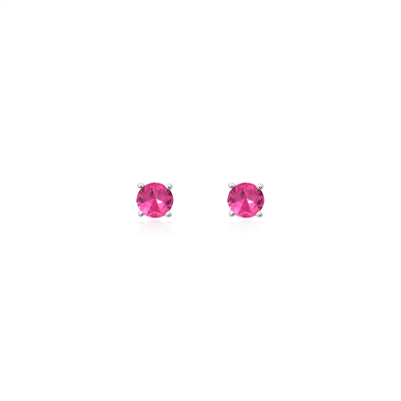Brinco Ponto Safira pink