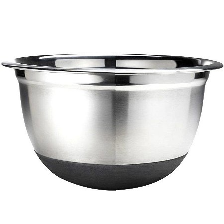 Recipiente Bowl Profissional Inox c/ Base em Silicone 26 cm