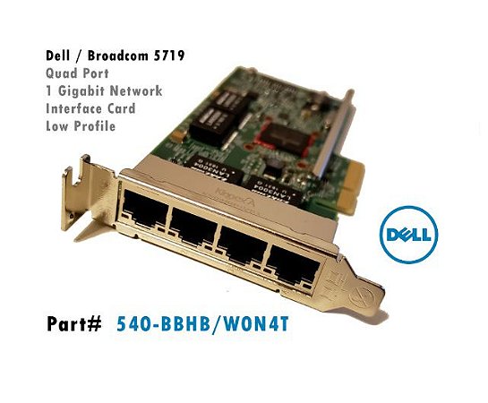 Placa Rede Dell 5719 4 Portas 1gb Perfil Baixo 540-bbhb