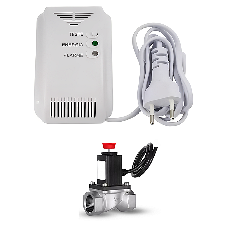 Detector Vazamento Gas com Valvula Corte Bloqueio