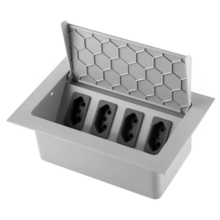 Caixa de embutir tomadas eletricas para movel mesa cinza