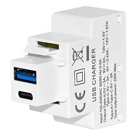 Carregador Tomada USB Keystone A+C bi-volt 3 Amperes