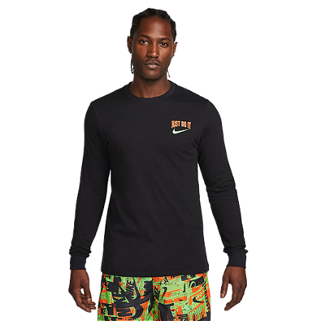 Camiseta Nike Just do It Manga Longa Preta