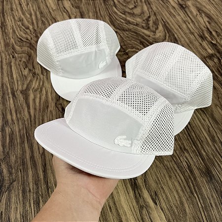 Boné Lacoste Croco Emborrachado Branco