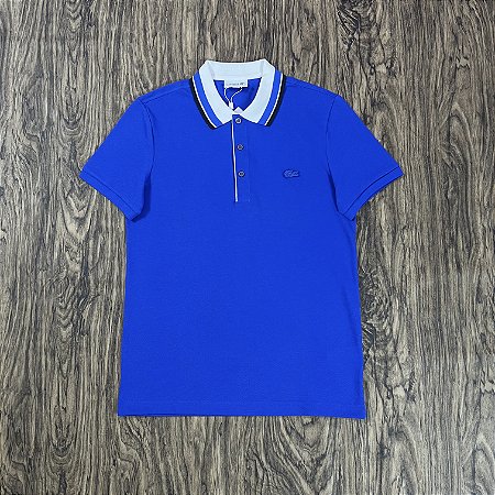 Polo Lacoste Slim Fit Piquet Gola Listrada