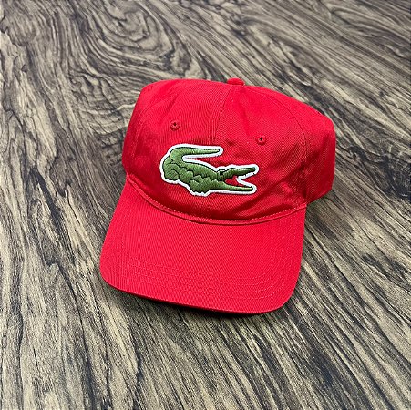 Boné Lacoste Big Croc Vermelho