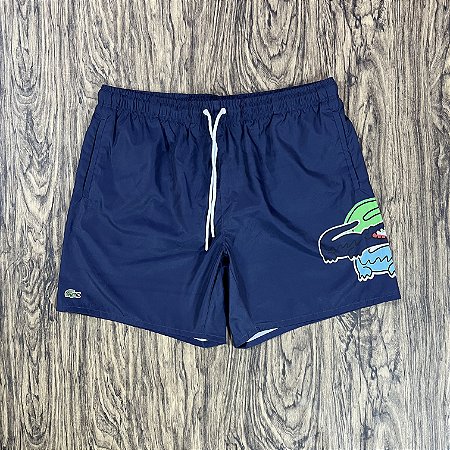 Short Lacoste Praia Big Logo Azul Marinho