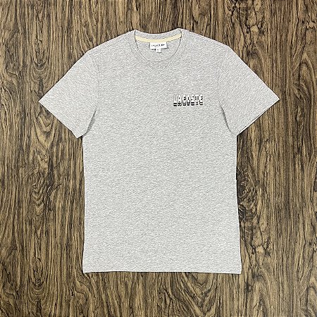 Camiseta Lacoste Letreiro TH5245 Cinza