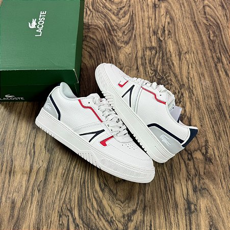 Tênis Lacoste L001 Branco/Vermelho/Azul