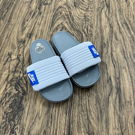 Chinelo Nike OffCourt Adjust Cinza/Azul