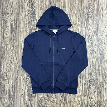 Moletom Lacoste Ziper SH9986 Azul Marinho