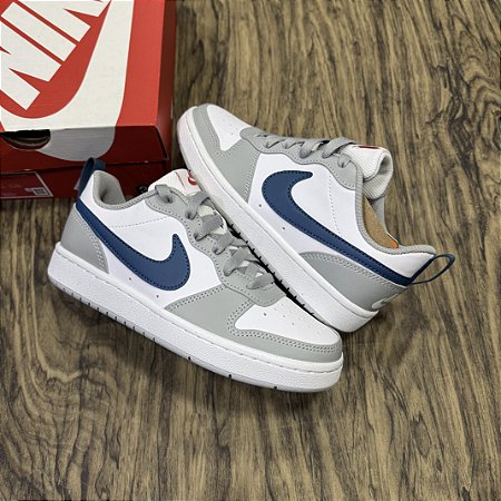 Tenis Nike Borough Low Cinza/Branco/Azul