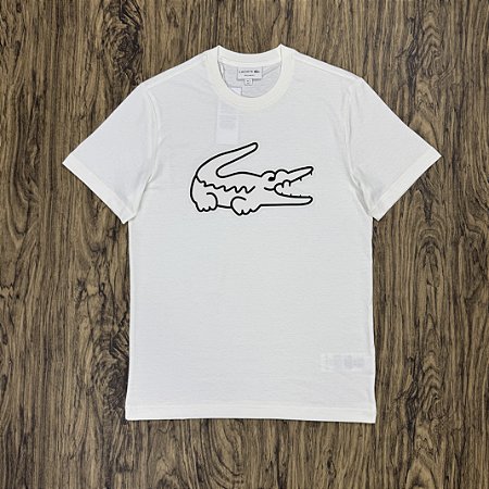 Camiseta Lacoste Big Croco TH6436 Branca