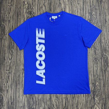 Camiseta Lacoste Letreiro TH6047 Azul Royal