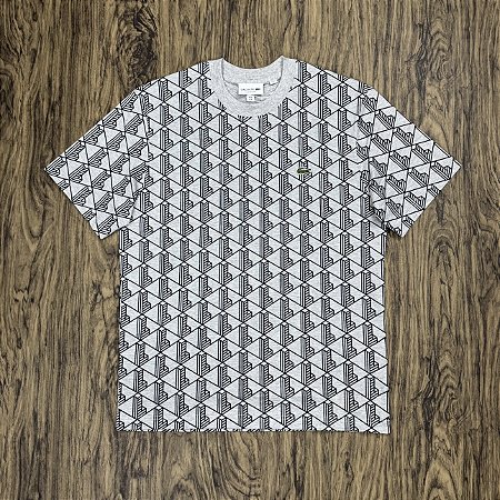Camiseta Lacoste Monograma TH2831 Cinza