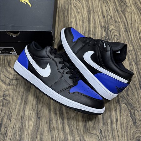 Tênis Nike Air Jordan 1 Low Black Royal Toe