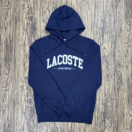 Moletom Lacoste Letreiro SH2284 Azul Marinho