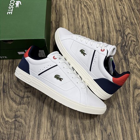 Tênis Lacoste Europa Pro Branco/Azul/Vermelho