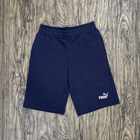 Short Puma Basic Azul Marinho Moletom