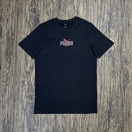 Camiseta Puma Classic Preta/Vermelho