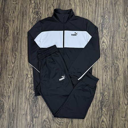 Agasalho Puma Tracksuit Preto com Branco