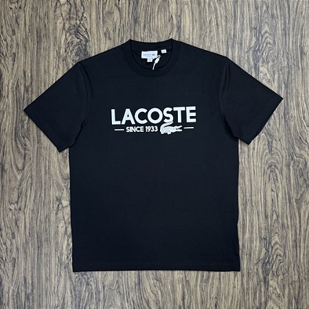 Camiseta Lacoste "SINCE 1933" TH6541 Preta