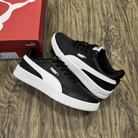 Tênis Puma Court Classic Clean Preto com Branco