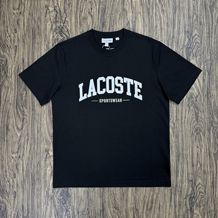 Camiseta Lacoste Letreiro TH6565 Preta