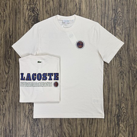 Camiseta Lacoste Tênis Heritage Creme