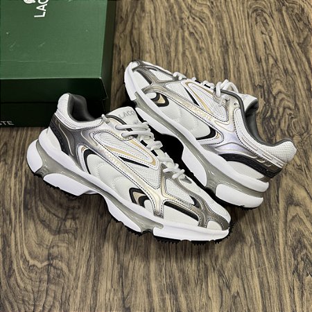 Tênis Lacoste L003 2K24 Branco com Prata