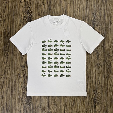 Camiseta Lacoste Multi Croco Branca TH1311