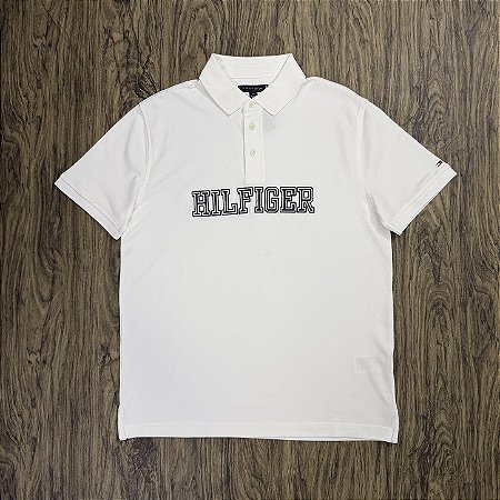 Polo Tommy Hilfiger Letreiro XM05641 Branca