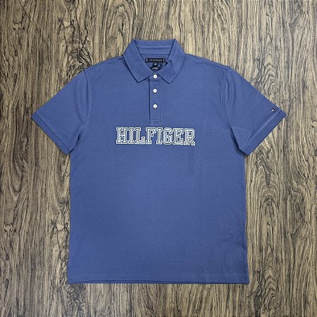 Polo Tommy Hilfiger Letreiro XM05641 Azul