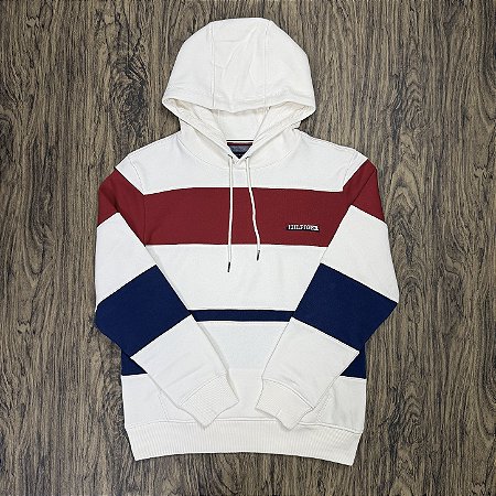 Moletom Tommy XM07658 Back Hoodie Branco