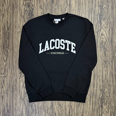 Moletom Lacoste Letreiro SH2662 Preto