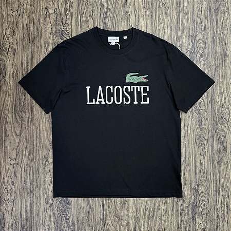 Camiseta Lacoste Sportswear Logo Letreiro Preta