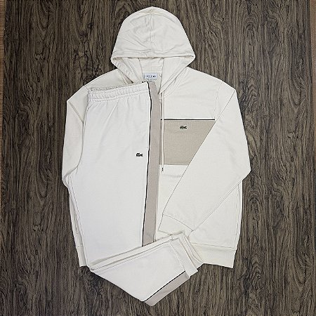 Conjunto Lacoste Colorblock SH0892 Off-White