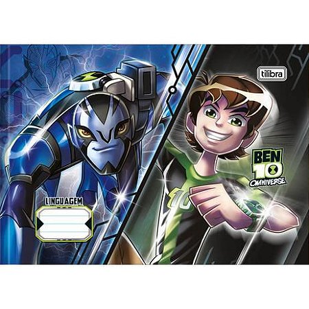 Caderno de Linguagem Horizontal Brochura Capa Dura Ben 10 40 Folhas