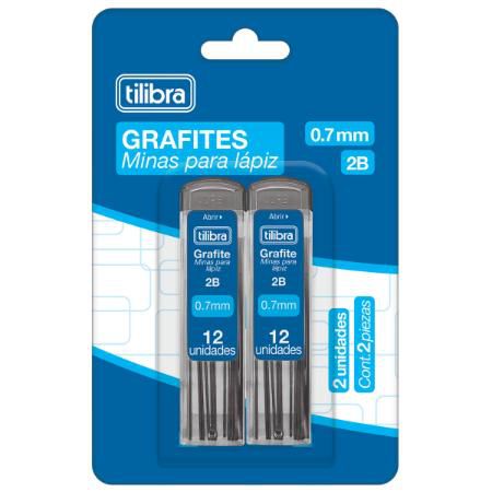 Minas Grafite 0.7mm 2B - Blister com 2 Unidades