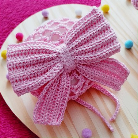 Redinha para Coque Ballet Infantil com Laço em Crochê
