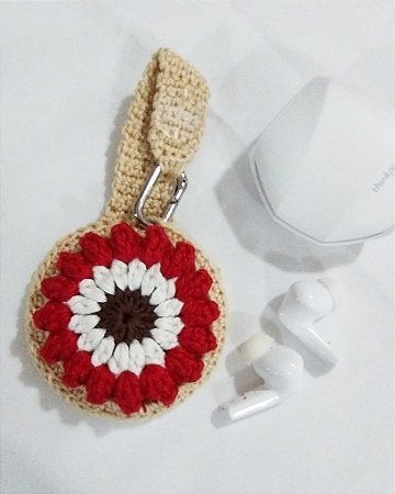 Porta Fone de Ouvido em Crochê Bege