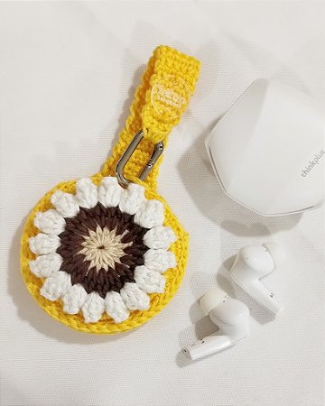 Porta Fone de Ouvido em Crochê Amarelo