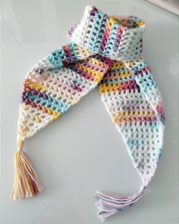 Cachecol de Crochê com Tassel