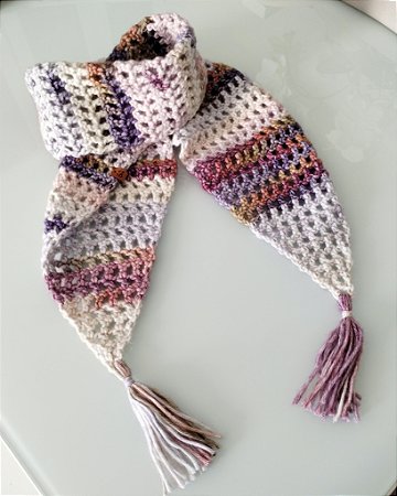 Cachecol de Crochê com Tassel