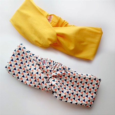 Kit Faixa Turbante Estampas Tecido