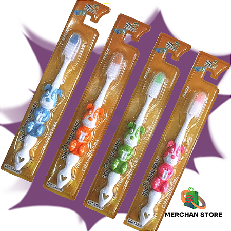 Escova Dental Infantil Dog Macia com Capa Protetora DC-1933K