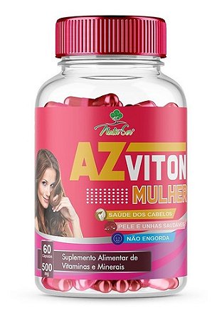 Az Viton Mulher 60 Caps Vitamina para Cabelo, Pele e Unhas