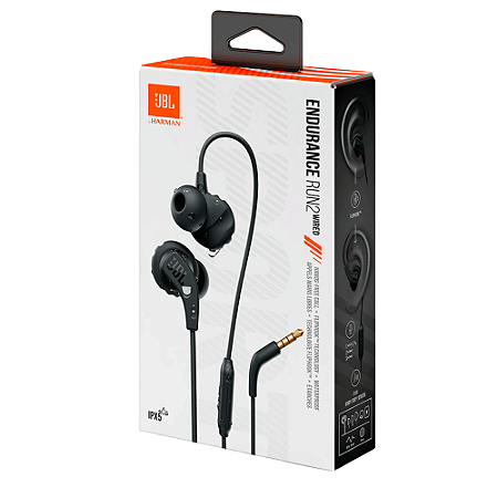 Fone JBL Endurance Run 2 Com Fio Preto